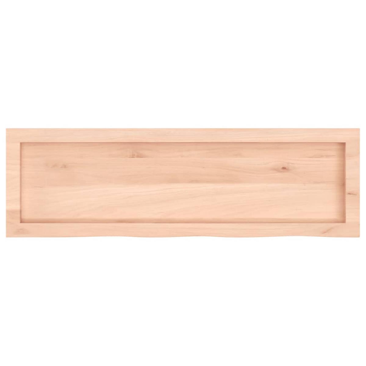 Encimera de baño madera maciza sin tratar 100x30x(2-6) cm