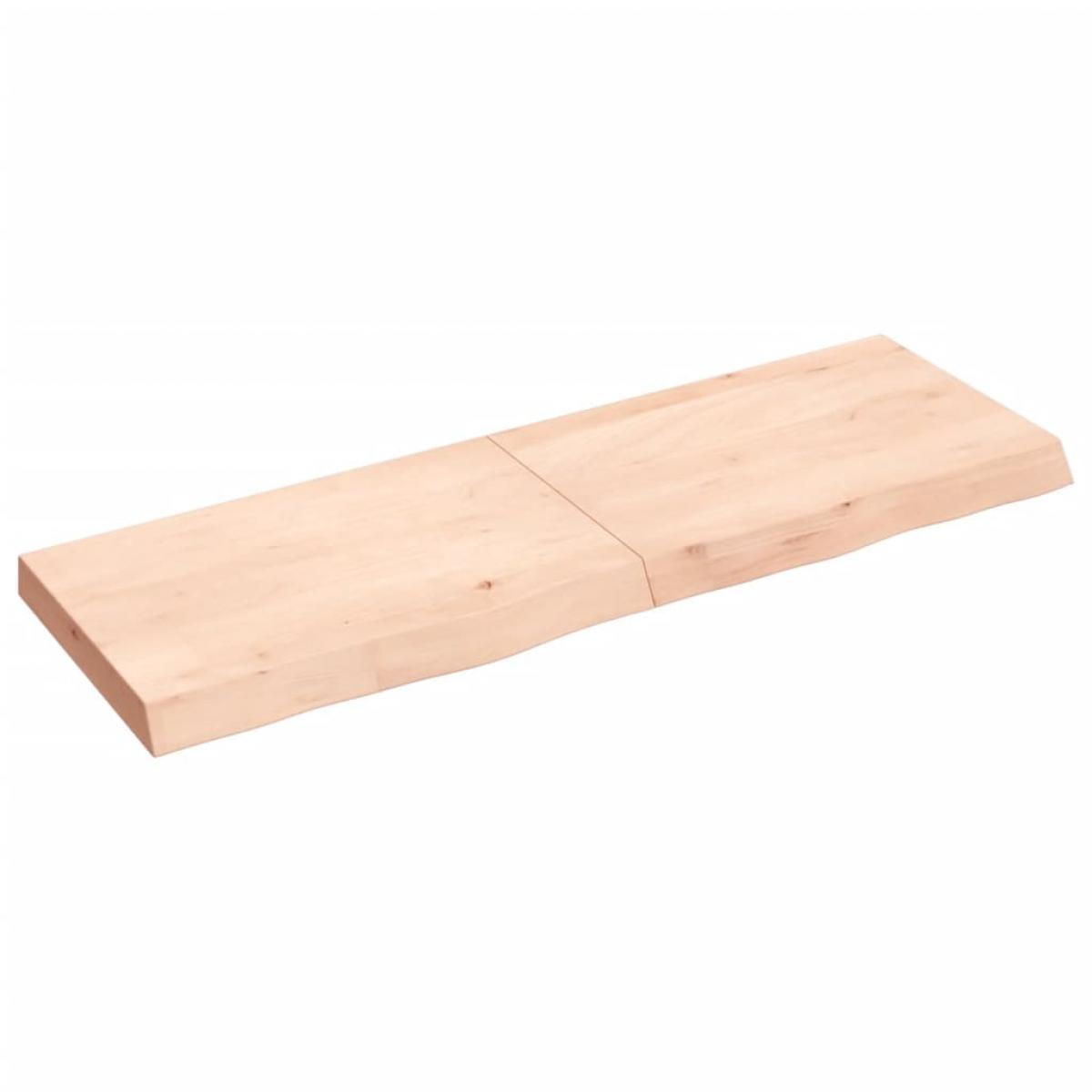 Encimera de baño madera maciza sin tratar 120x40x(2-6) cm