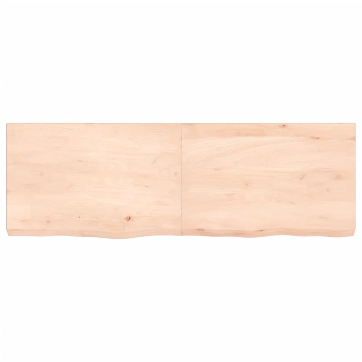 Encimera de baño madera maciza sin tratar 120x40x(2-6) cm