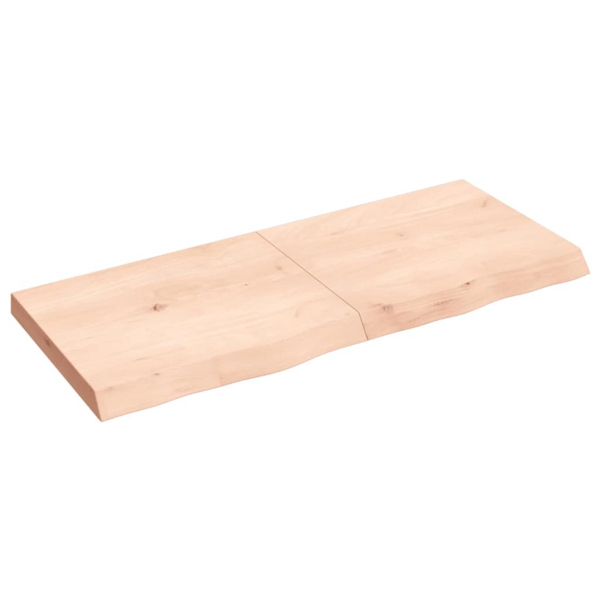 Encimera de baño madera maciza sin tratar 120x50x(2-6) cm