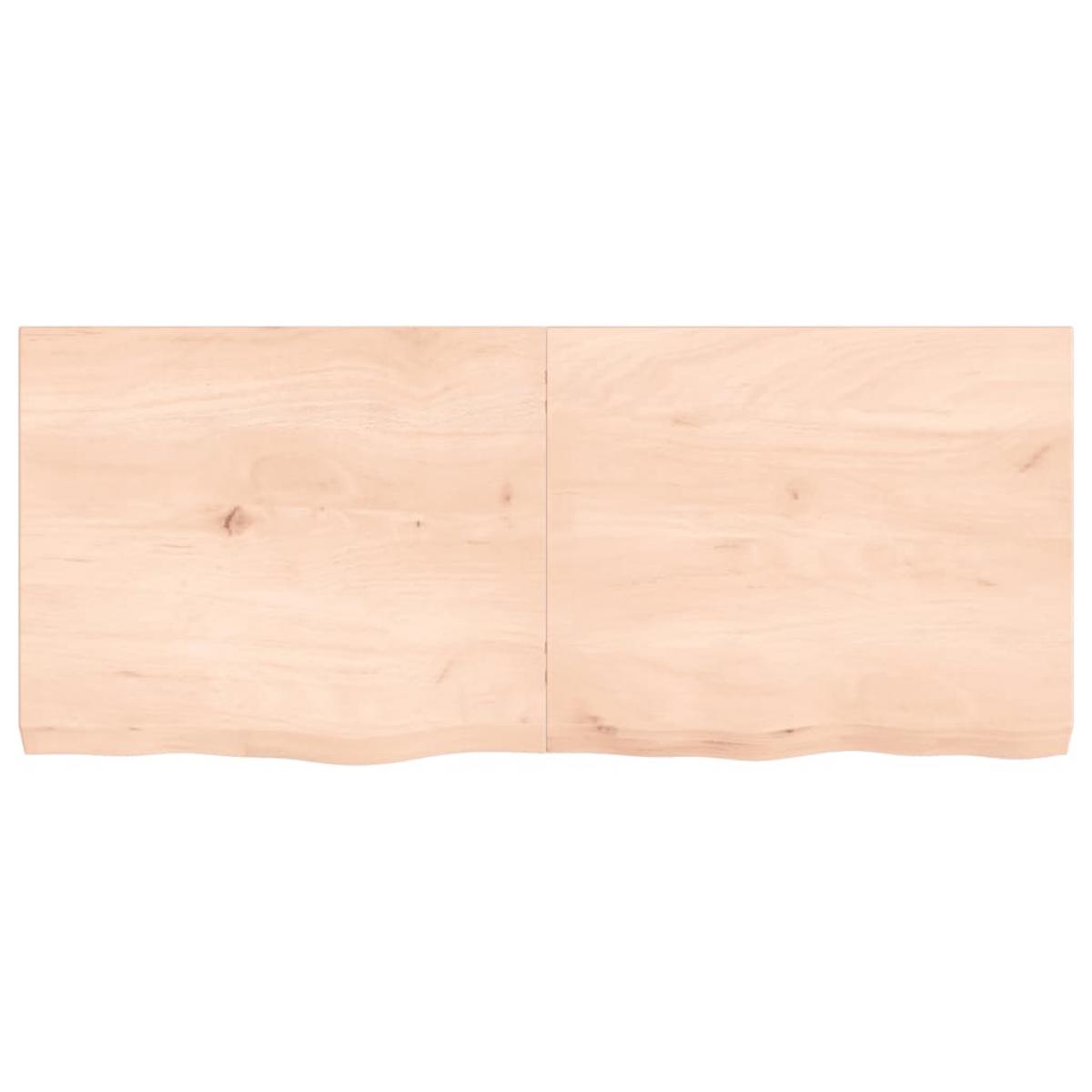 Encimera de baño madera maciza sin tratar 120x50x(2-6) cm