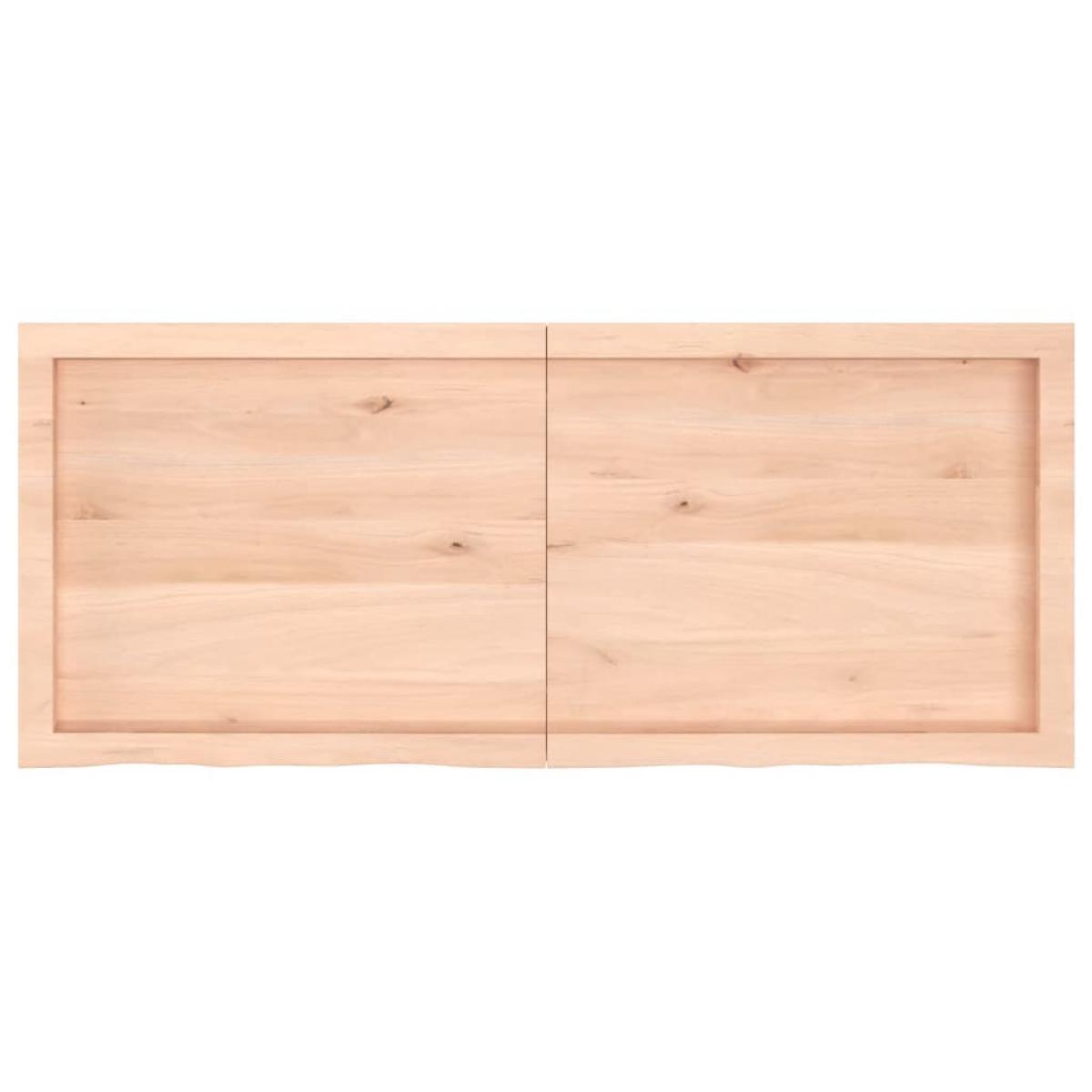 Encimera de baño madera maciza sin tratar 120x50x(2-6) cm