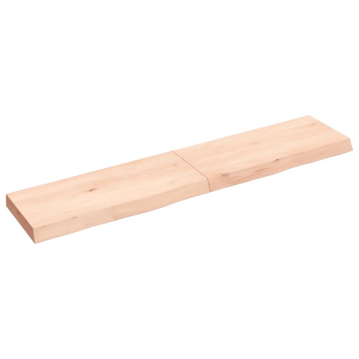 Encimera de baño madera maciza sin tratar 140x30x(2-6) cm