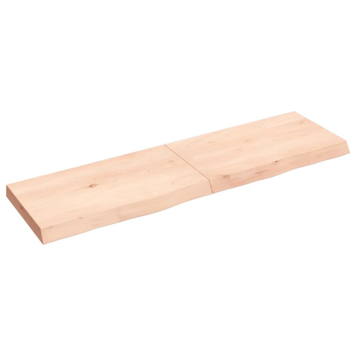 Encimera de baño madera maciza sin tratar 140x40x(2-6) cm