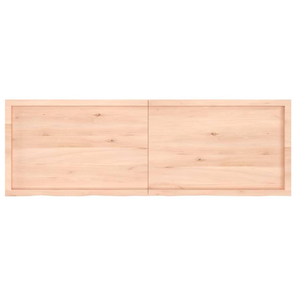 Encimera de baño madera maciza sin tratar 180x60x(2-4) cm