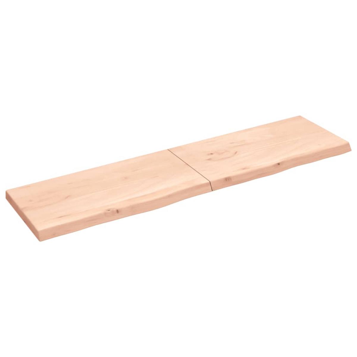 Encimera de baño madera maciza sin tratar 200x50x(2-6) cm