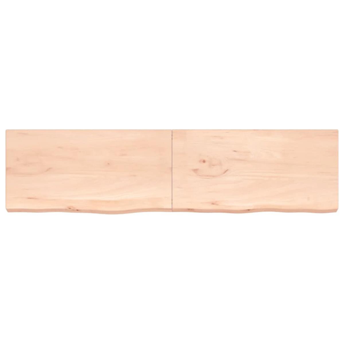 Encimera de baño madera maciza sin tratar 200x50x(2-6) cm