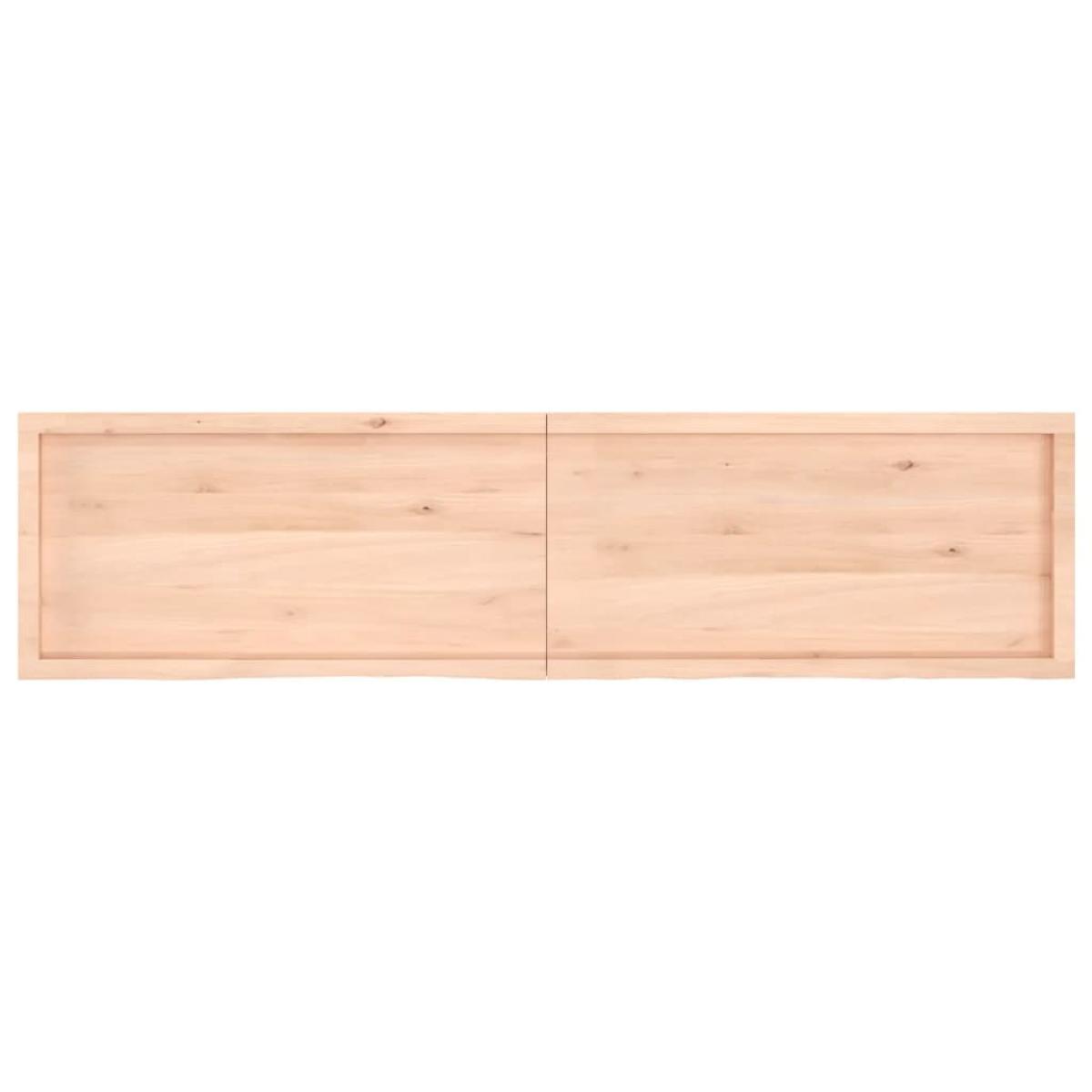 Encimera de baño madera maciza sin tratar 200x50x(2-6) cm