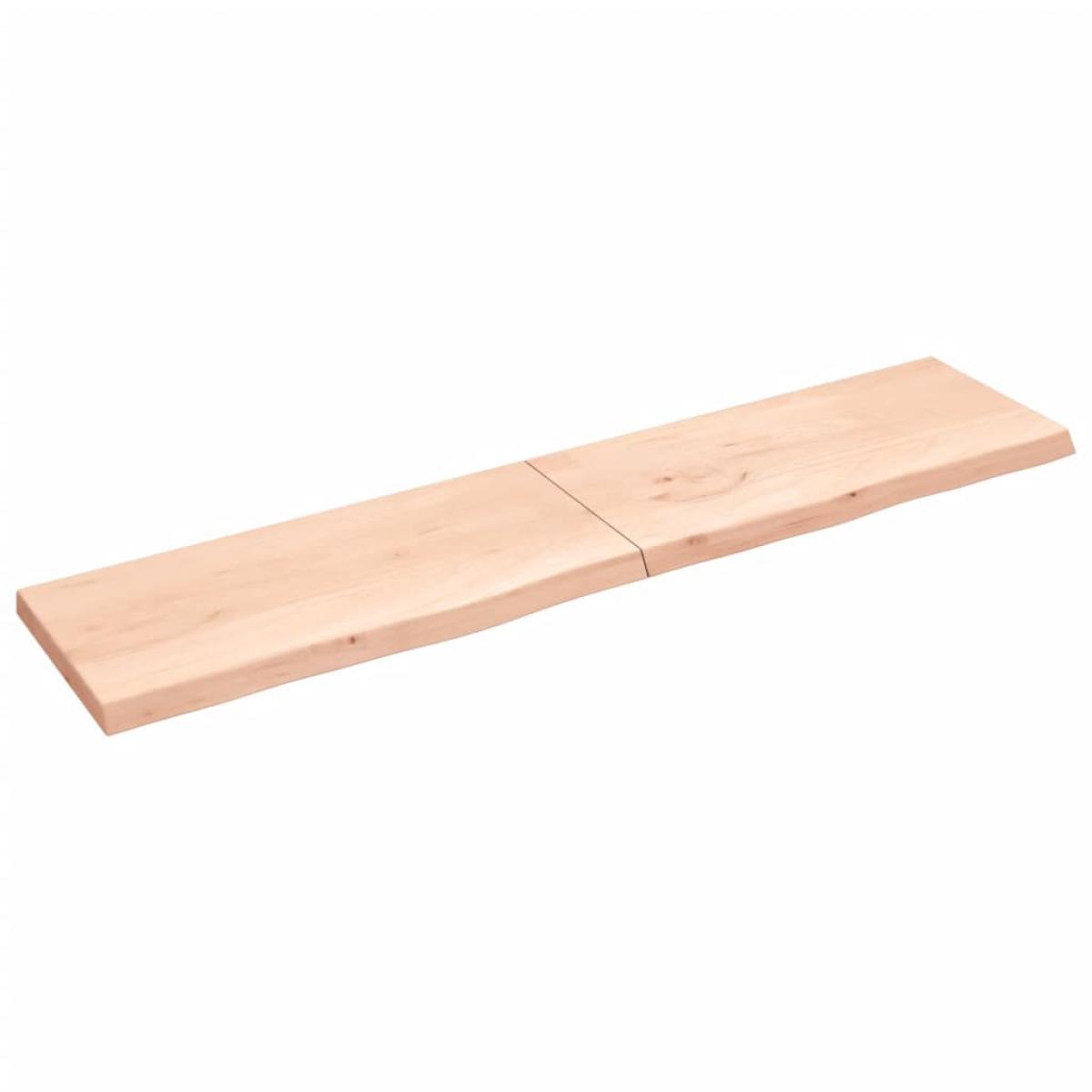 Encimera de baño madera maciza sin tratar 220x50x(2-6) cm