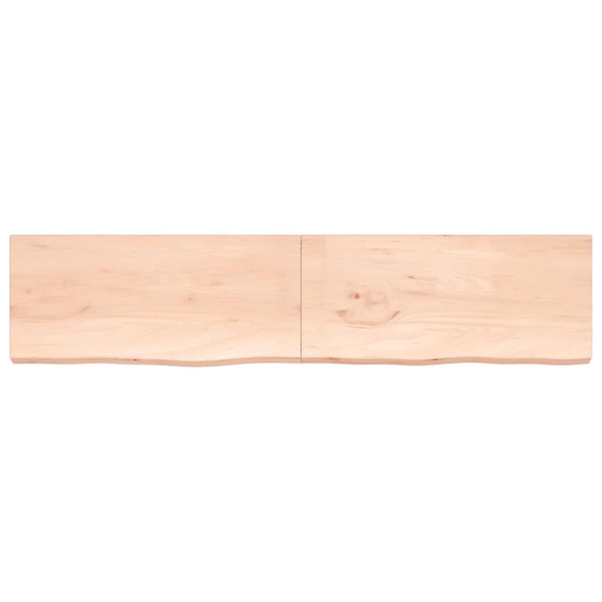 Encimera de baño madera maciza sin tratar 220x50x(2-6) cm