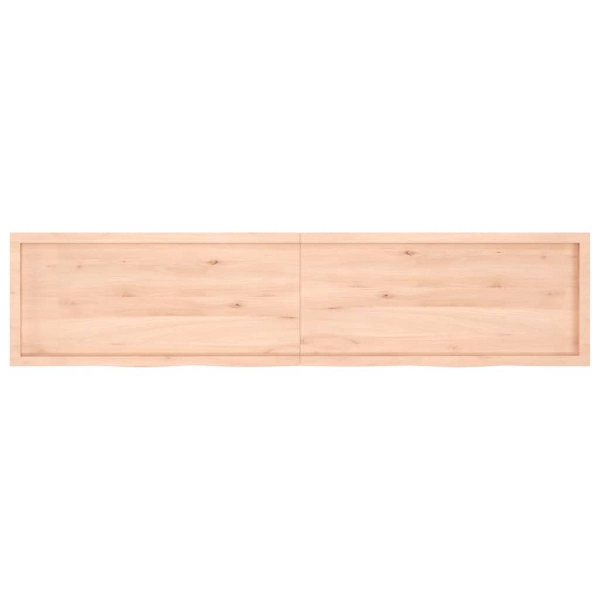 Encimera de baño madera maciza sin tratar 220x50x(2-6) cm