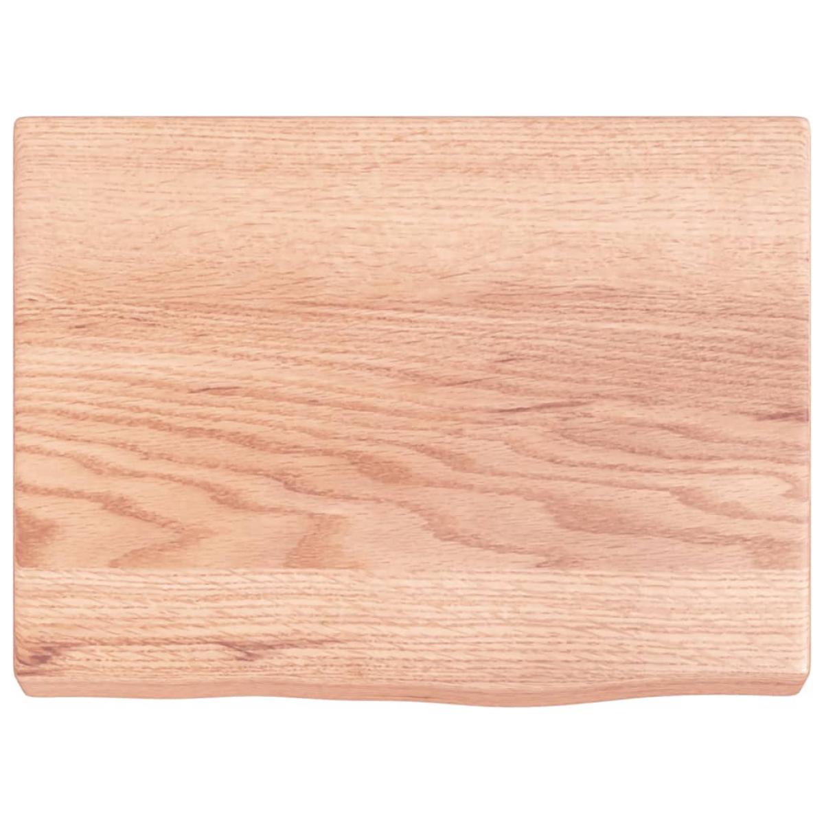 Encimera baño madera maciza tratada marrón claro 40x30x(2-4) cm