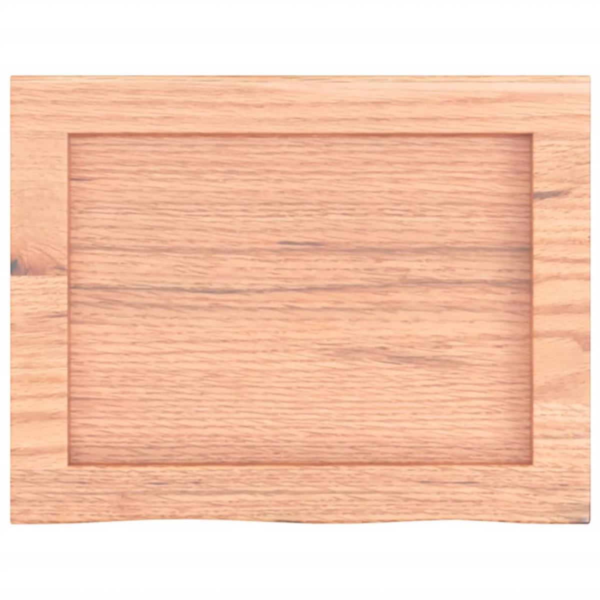 Encimera baño madera maciza tratada marrón claro 40x30x(2-4) cm