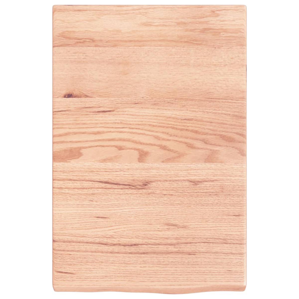 Encimera baño madera maciza tratada marrón claro 40x60x(2-4) cm