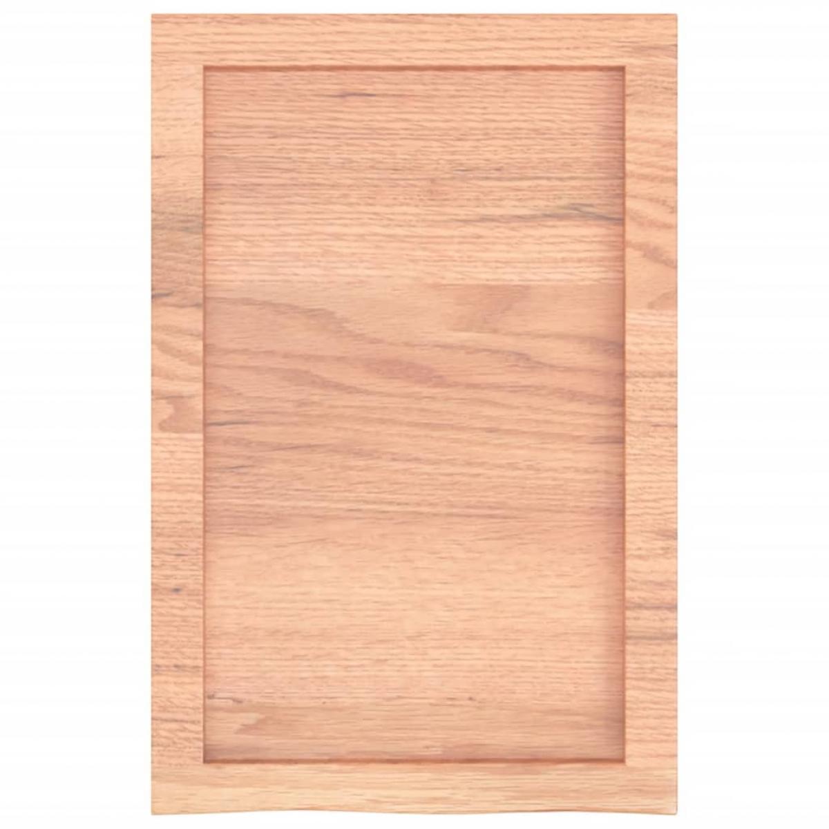 Encimera baño madera maciza tratada marrón claro 40x60x(2-4) cm