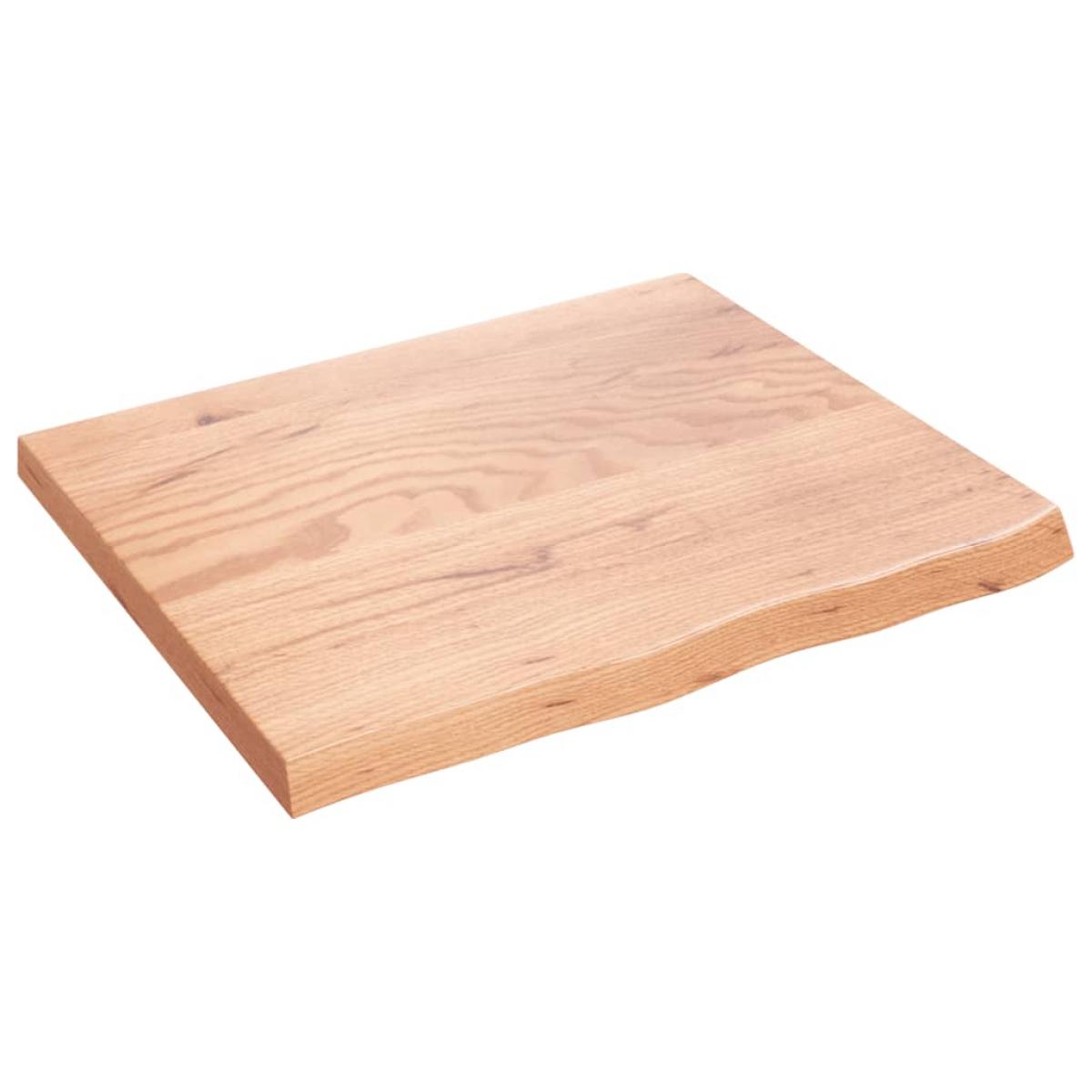Encimera baño madera maciza tratada marrón claro 60x50x(2-4) cm