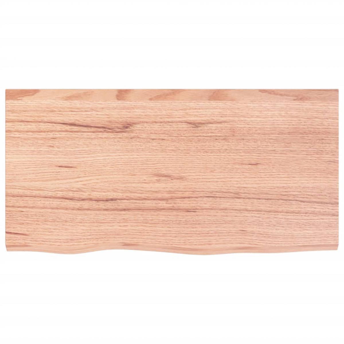 Encimera baño madera maciza tratada marrón claro 80x40x(2-4) cm