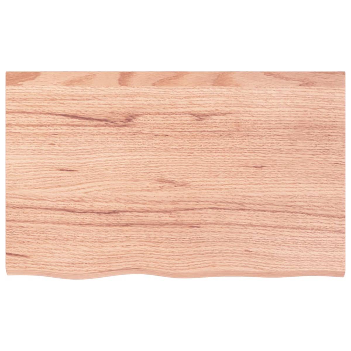 Encimera baño madera maciza tratada marrón claro 80x50x(2-4) cm