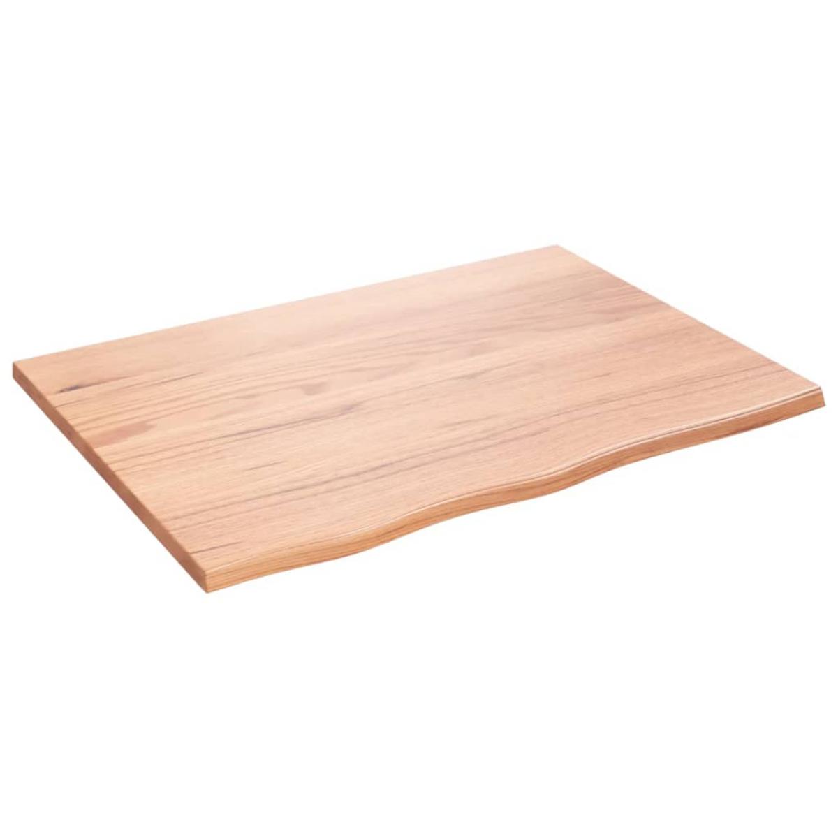 Encimera de baño madera maciza tratada marrón claro 80x60x2 cm