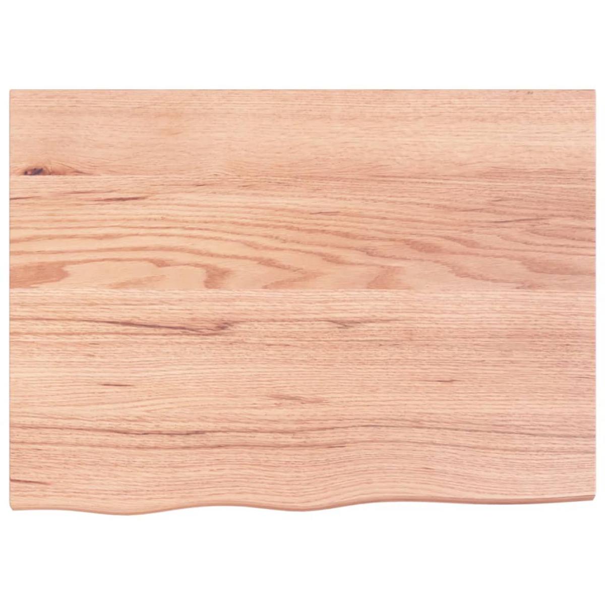 Encimera de baño madera maciza tratada marrón claro 80x60x2 cm