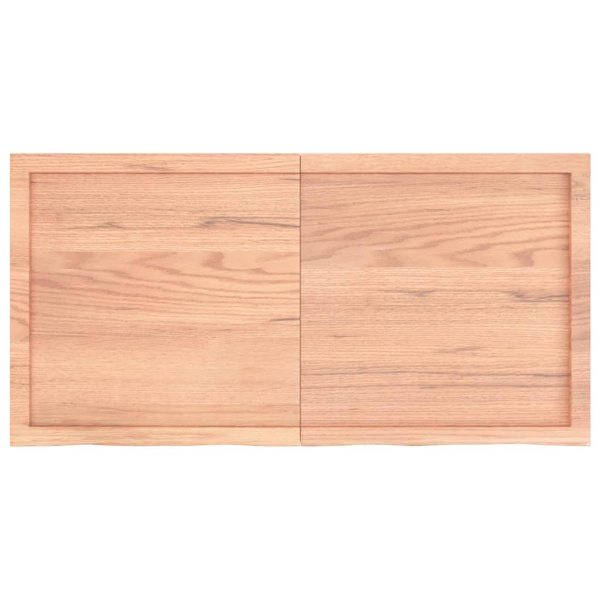 Encimera baño madera maciza tratada marrón claro 120x60x(2-4)cm