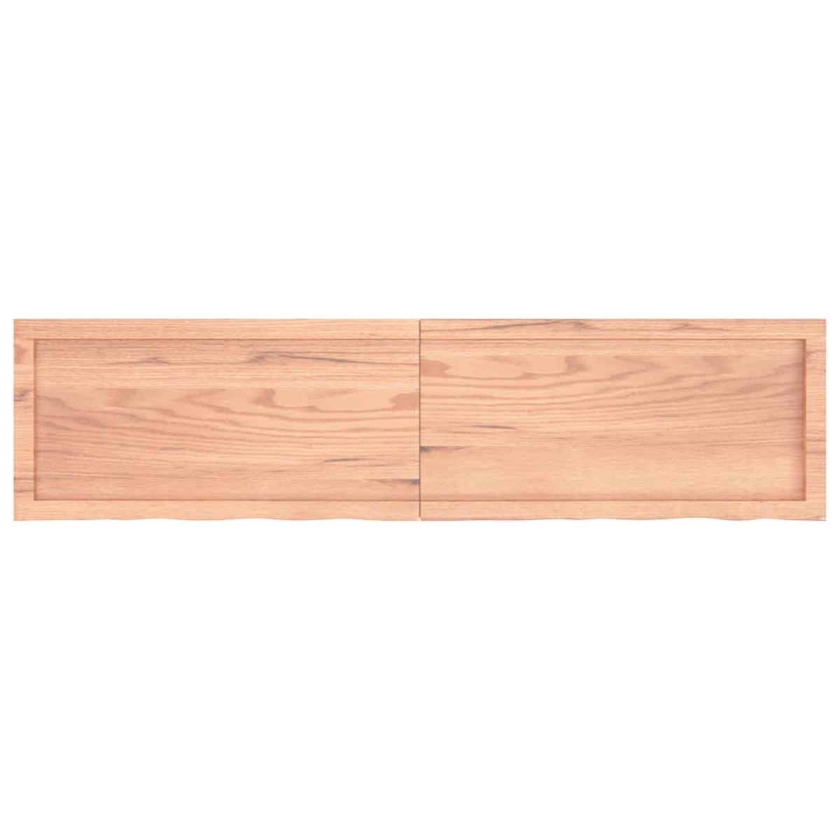 Encimera baño madera maciza tratada marrón claro 160x40x(2-4)cm