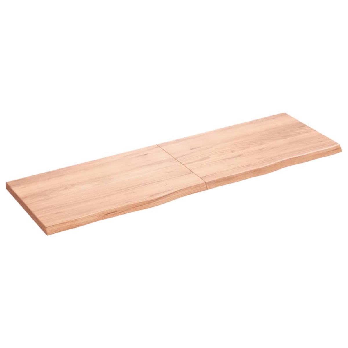Encimera baño madera maciza tratada marrón claro 160x50x(2-4)cm