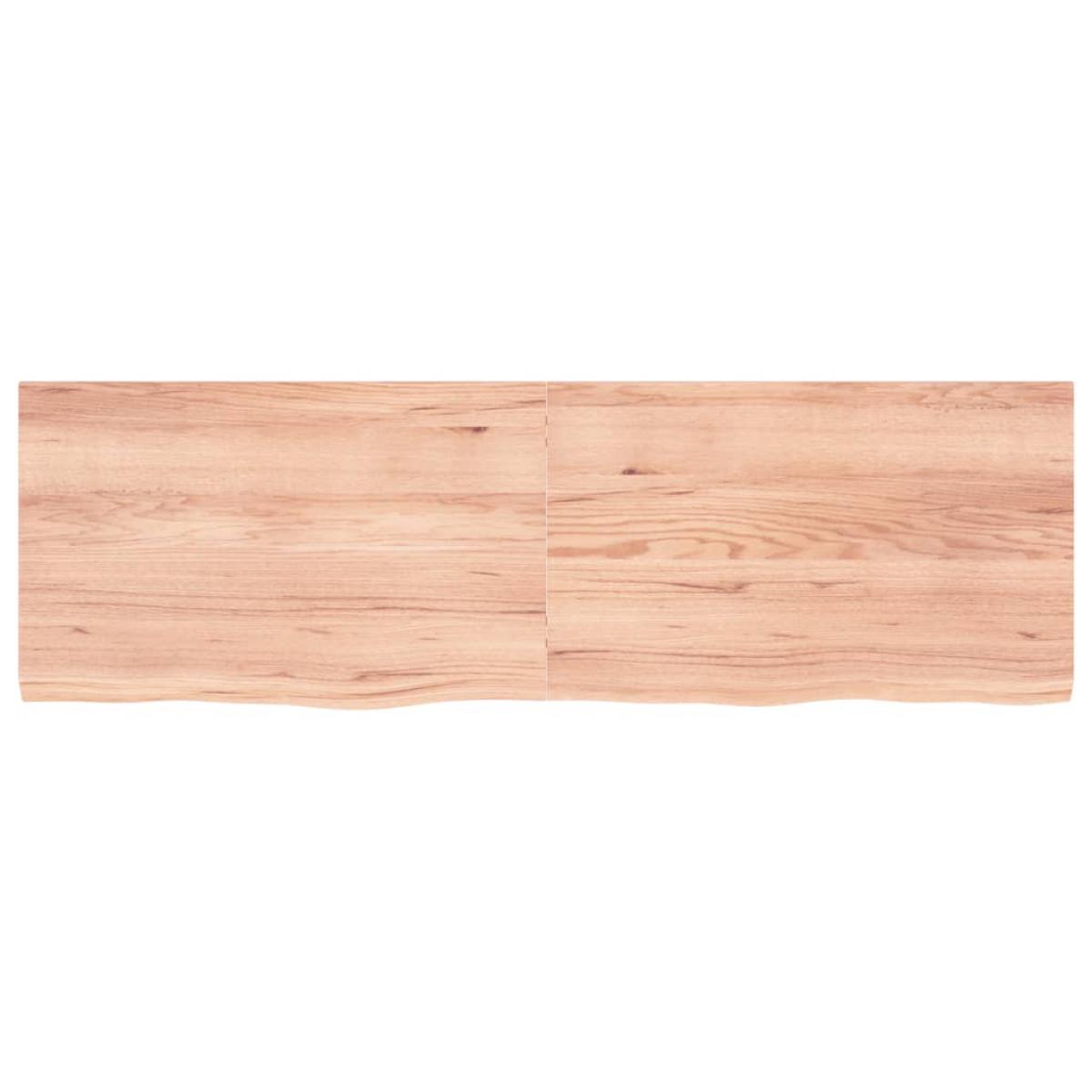 Encimera baño madera maciza tratada marrón claro 160x50x(2-4)cm