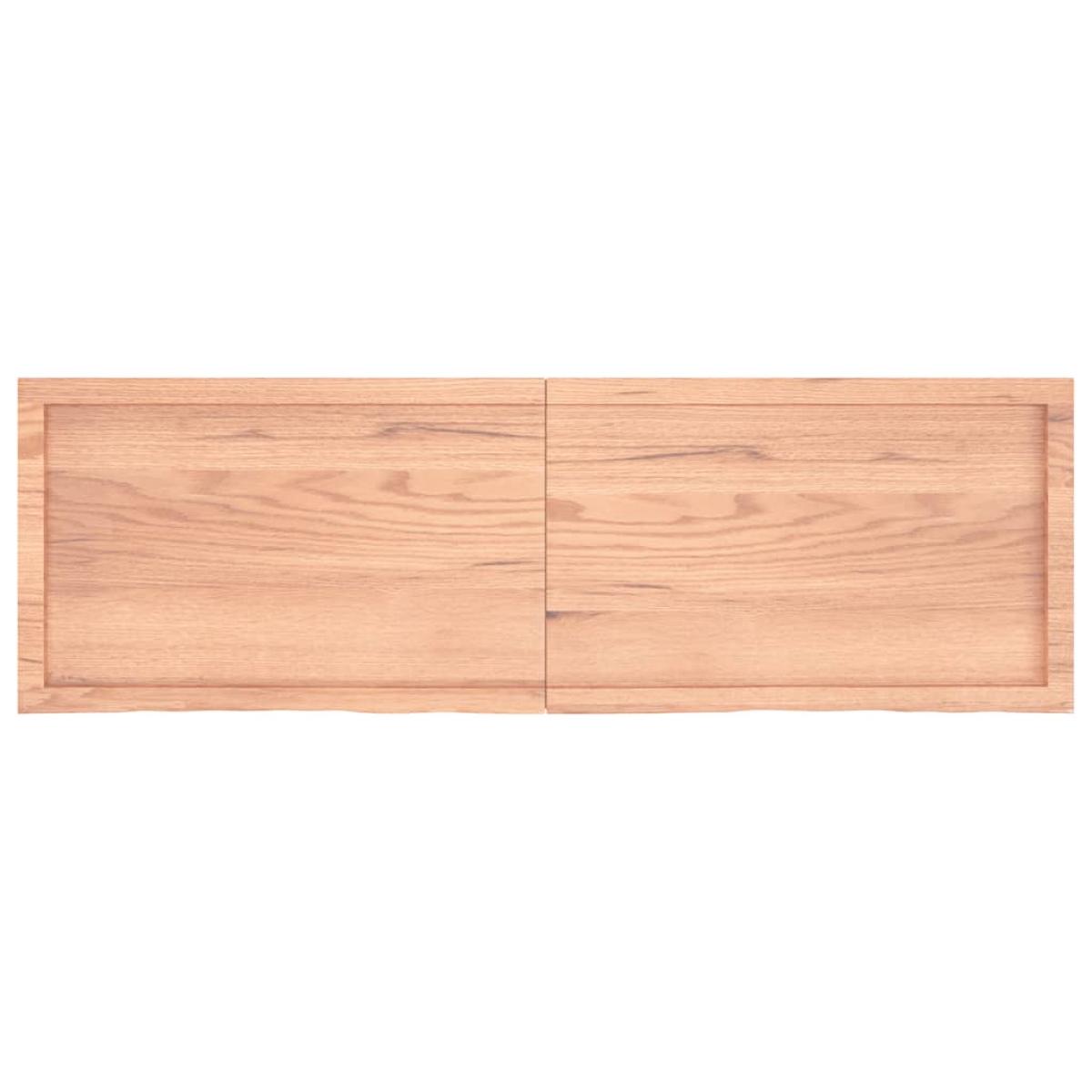 Encimera baño madera maciza tratada marrón claro 160x50x(2-4)cm