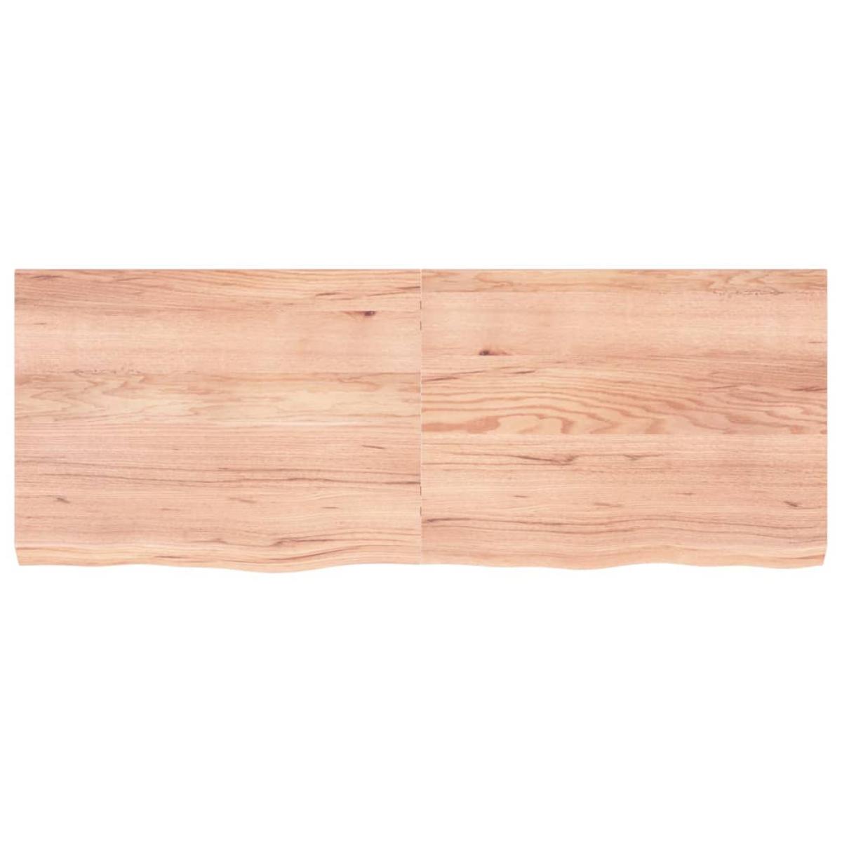 Encimera baño madera maciza tratada marrón claro 160x60x(2-6)cm