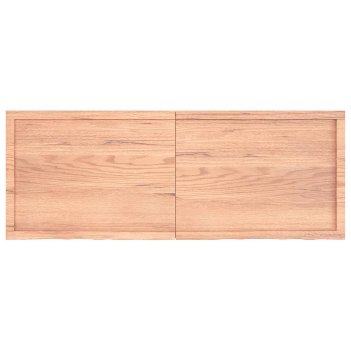 Encimera baño madera maciza tratada marrón claro 160x60x(2-6)cm