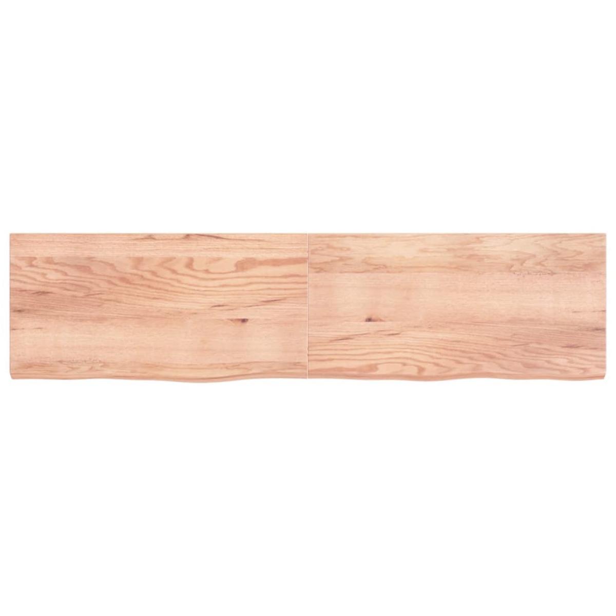 Encimera baño madera maciza tratada marrón claro 200x50x(2-6)cm