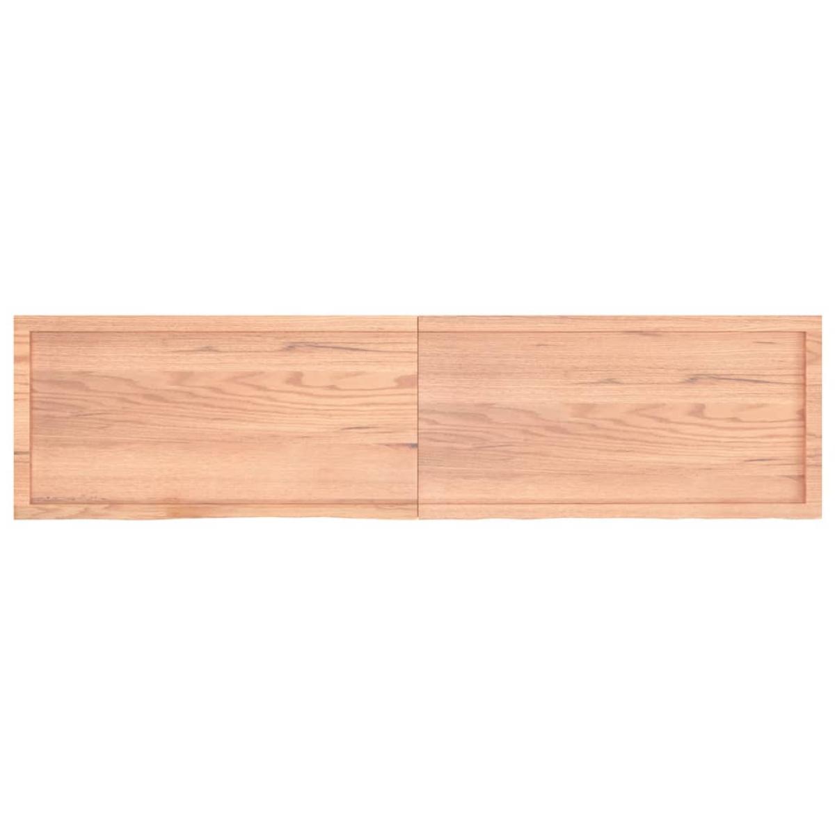 Encimera baño madera maciza tratada marrón claro 200x50x(2-6)cm