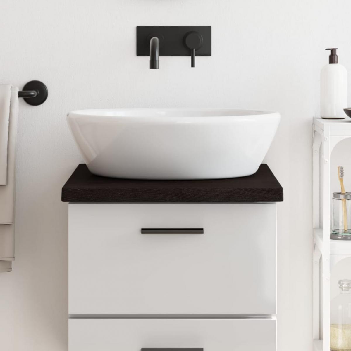 Encimera de baño madera tratada marrón oscuro 40x60x(2-4) cm