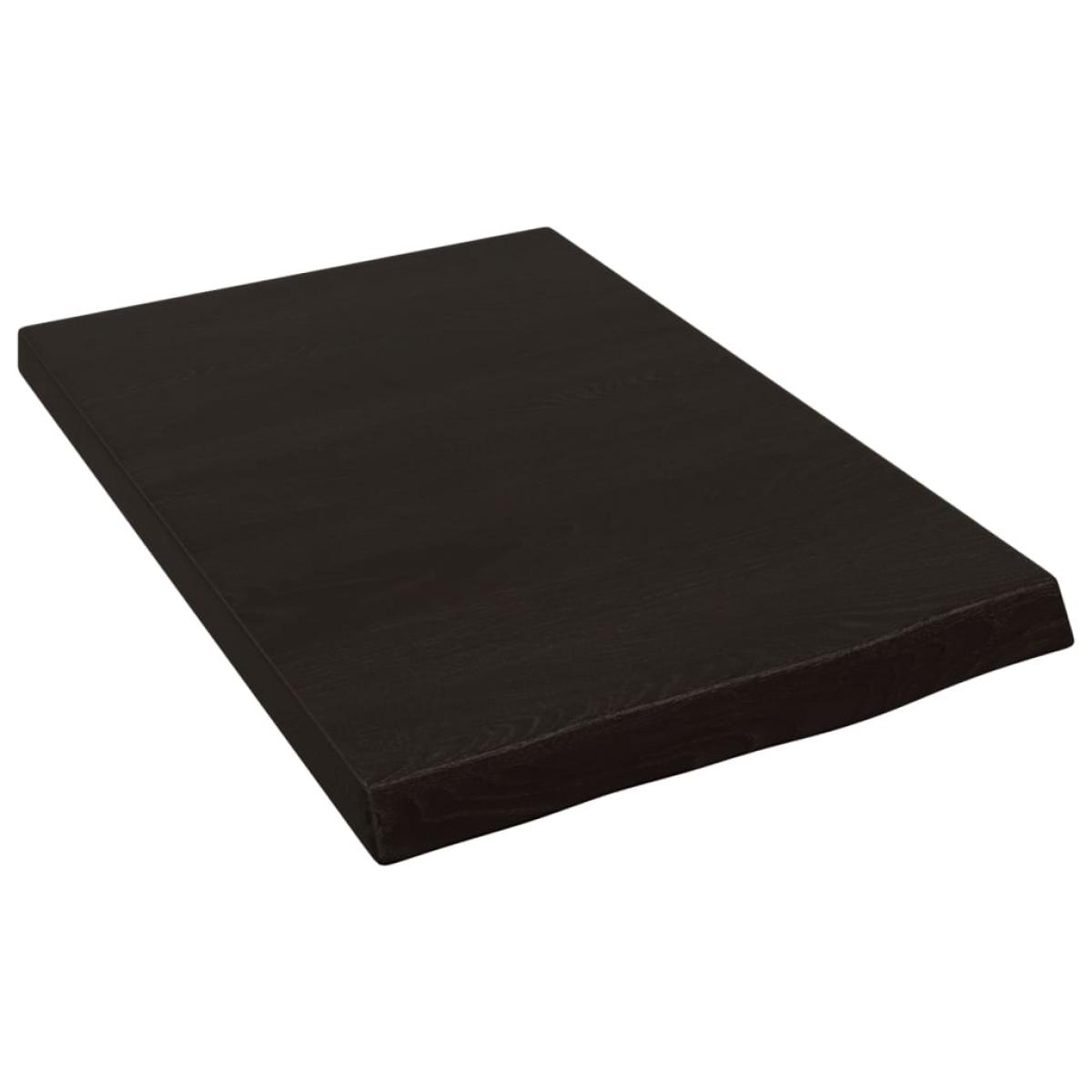 Encimera de baño madera tratada marrón oscuro 40x60x(2-4) cm