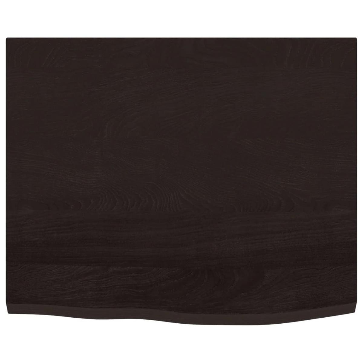 Encimera baño madera maciza tratada marrón oscuro 60x50x(2-6)cm
