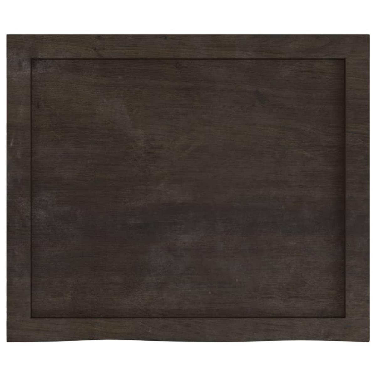 Encimera baño madera maciza tratada marrón oscuro 60x50x(2-6)cm