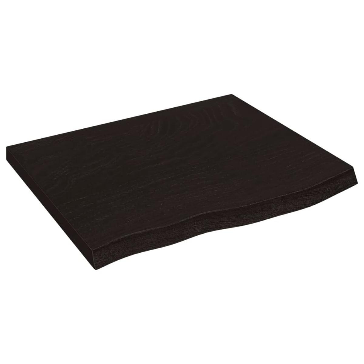 Encimera de baño madera tratada marrón oscuro 60x60x(2-4) cm