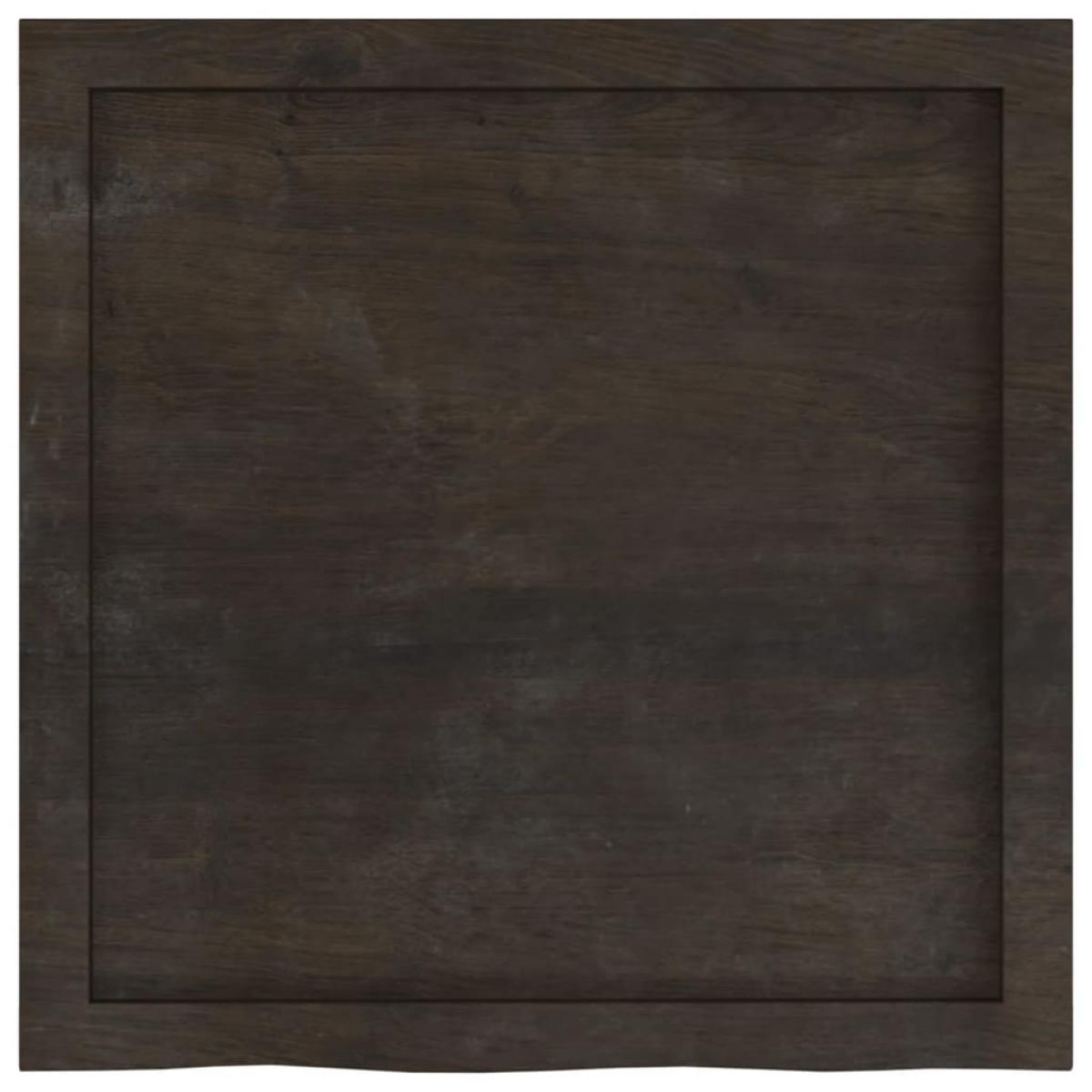 Encimera de baño madera tratada marrón oscuro 60x60x(2-4) cm
