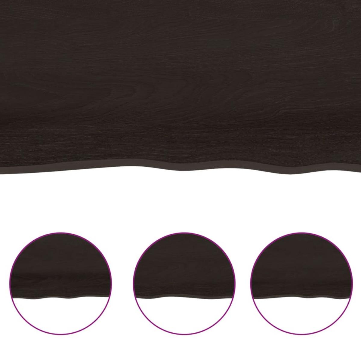 Encimera baño madera maciza tratada marrón oscuro 80x60x2 cm