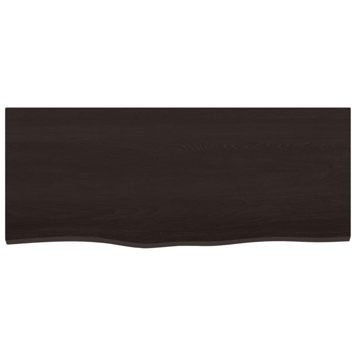 Encimera baño madera maciza tratada marrón oscuro 100x40x2 cm