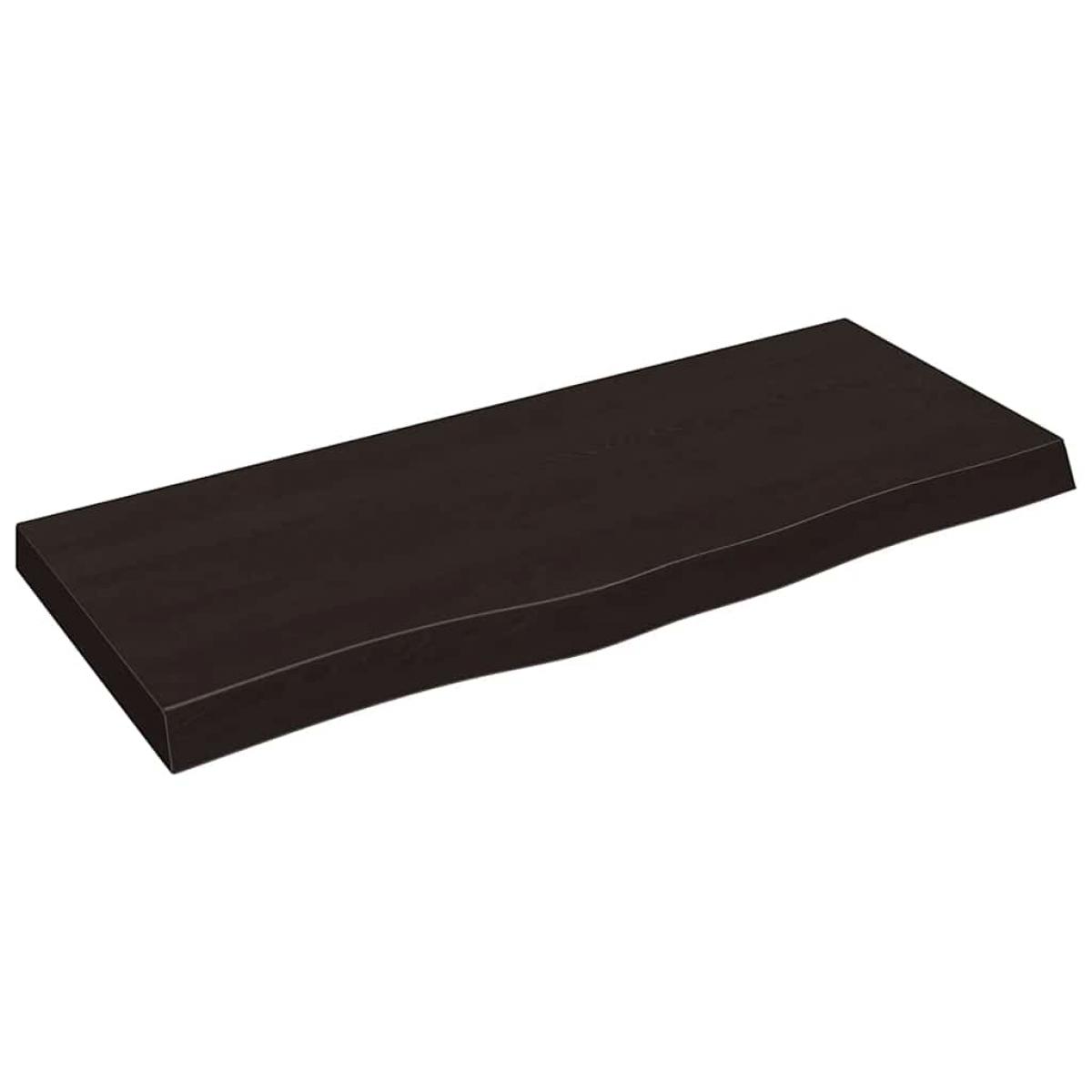 Encimera de baño madera tratada marrón oscuro 100x40x(2-6) cm