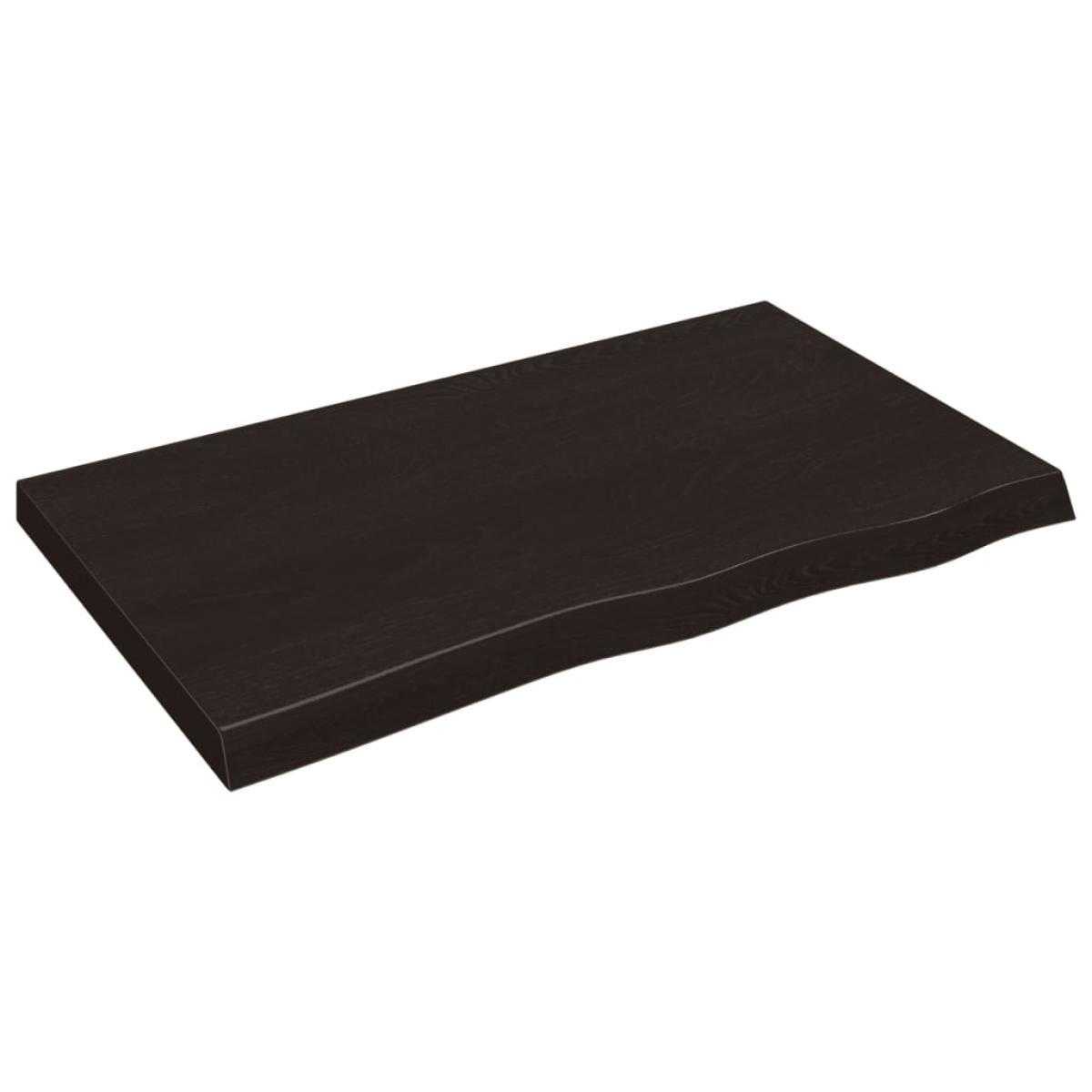 Encimera de baño madera tratada marrón oscuro 100x60x(2-6) cm
