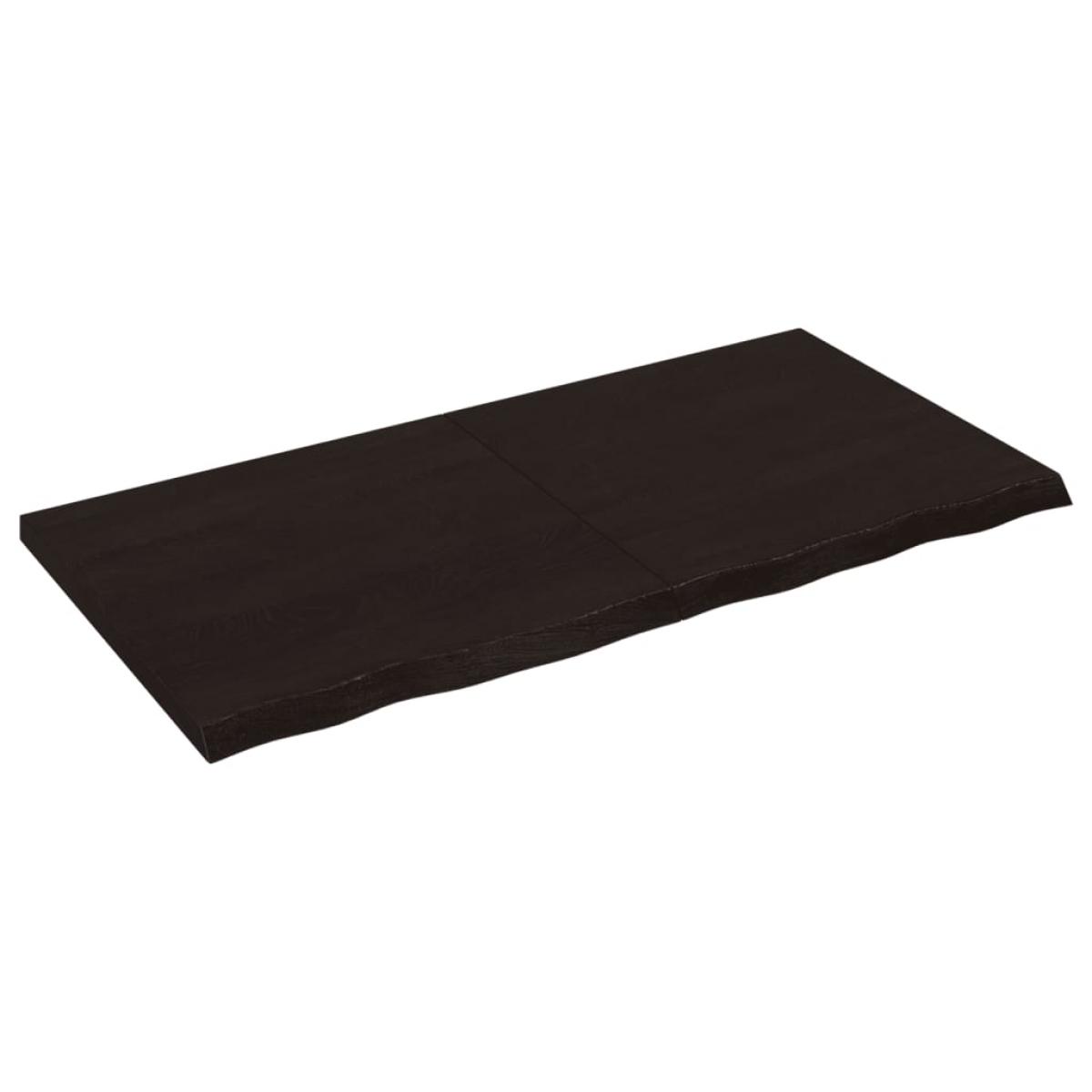 Encimera de baño madera tratada marrón oscuro 120x60x(2-4) cm