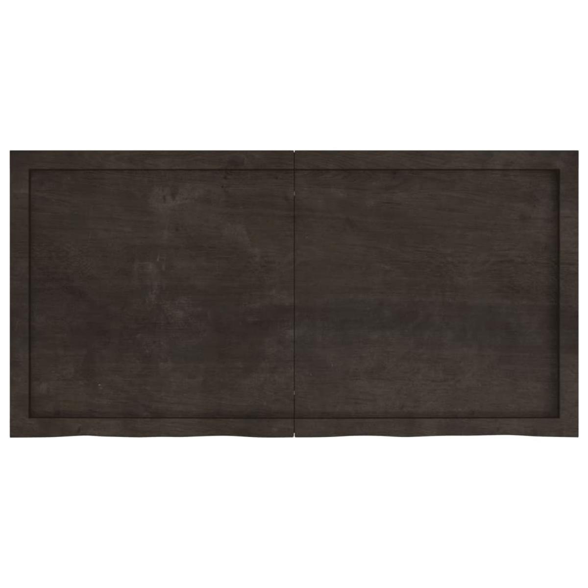 Encimera de baño madera tratada marrón oscuro 120x60x(2-4) cm