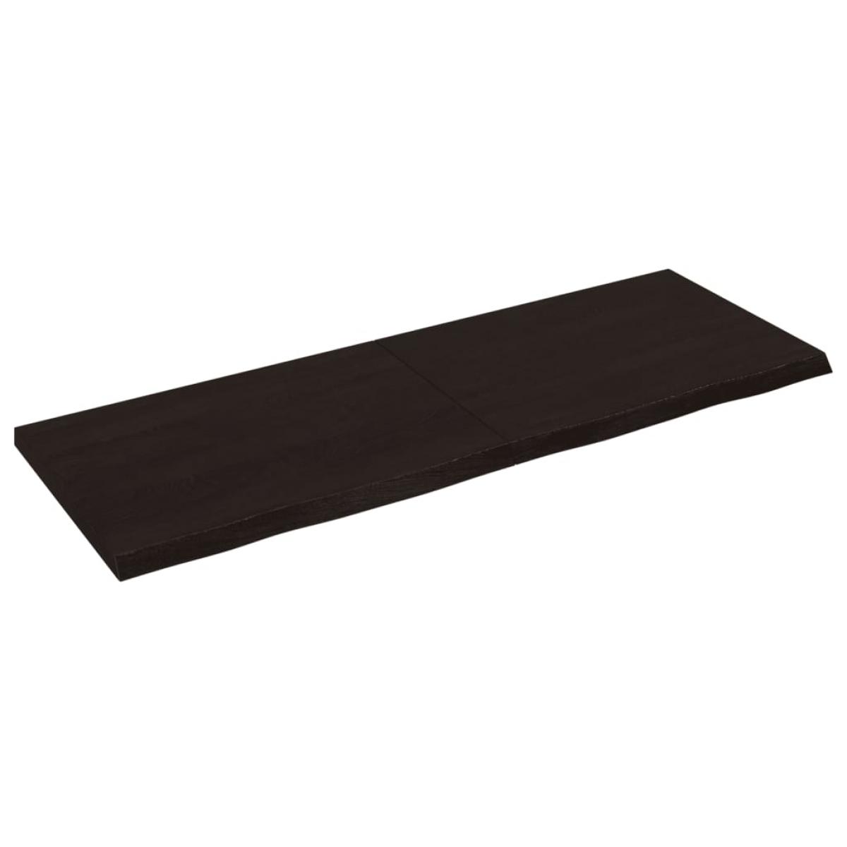 Encimera de baño madera tratada marrón oscuro 140x50x(2-4) cm