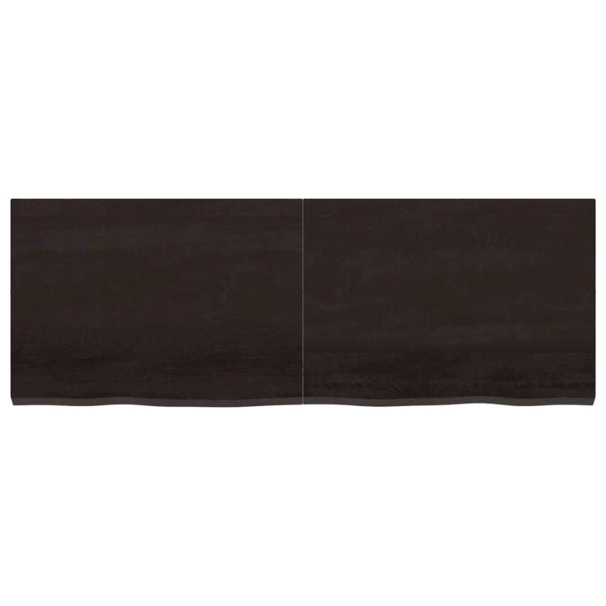 Encimera de baño madera tratada marrón oscuro 140x50x(2-4) cm
