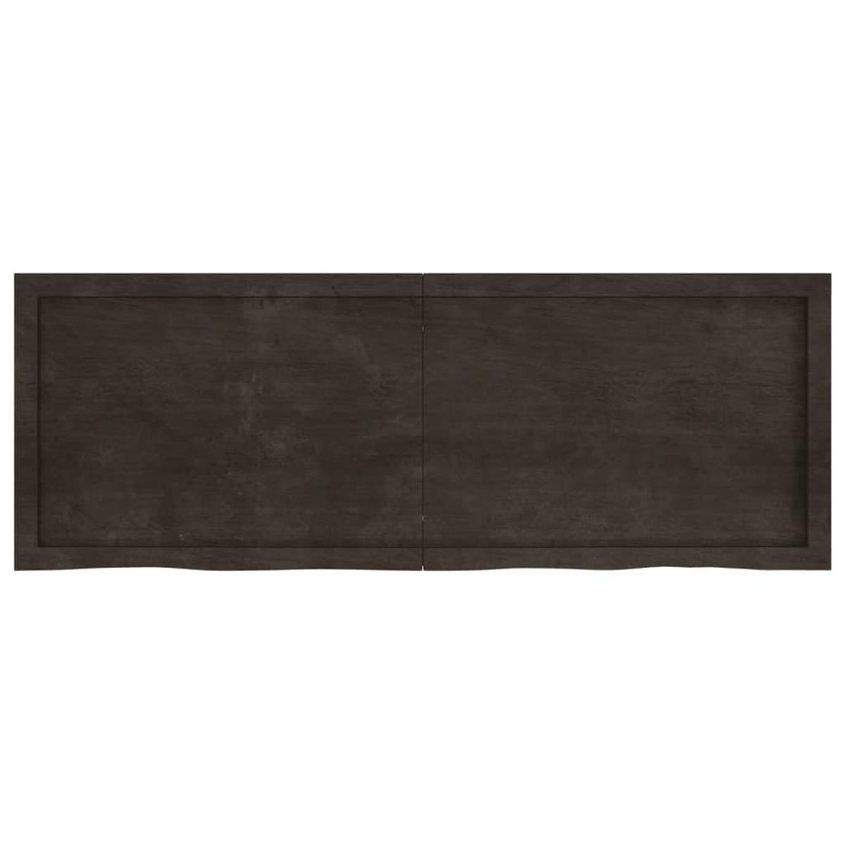 Encimera de baño madera tratada marrón oscuro 140x50x(2-4) cm