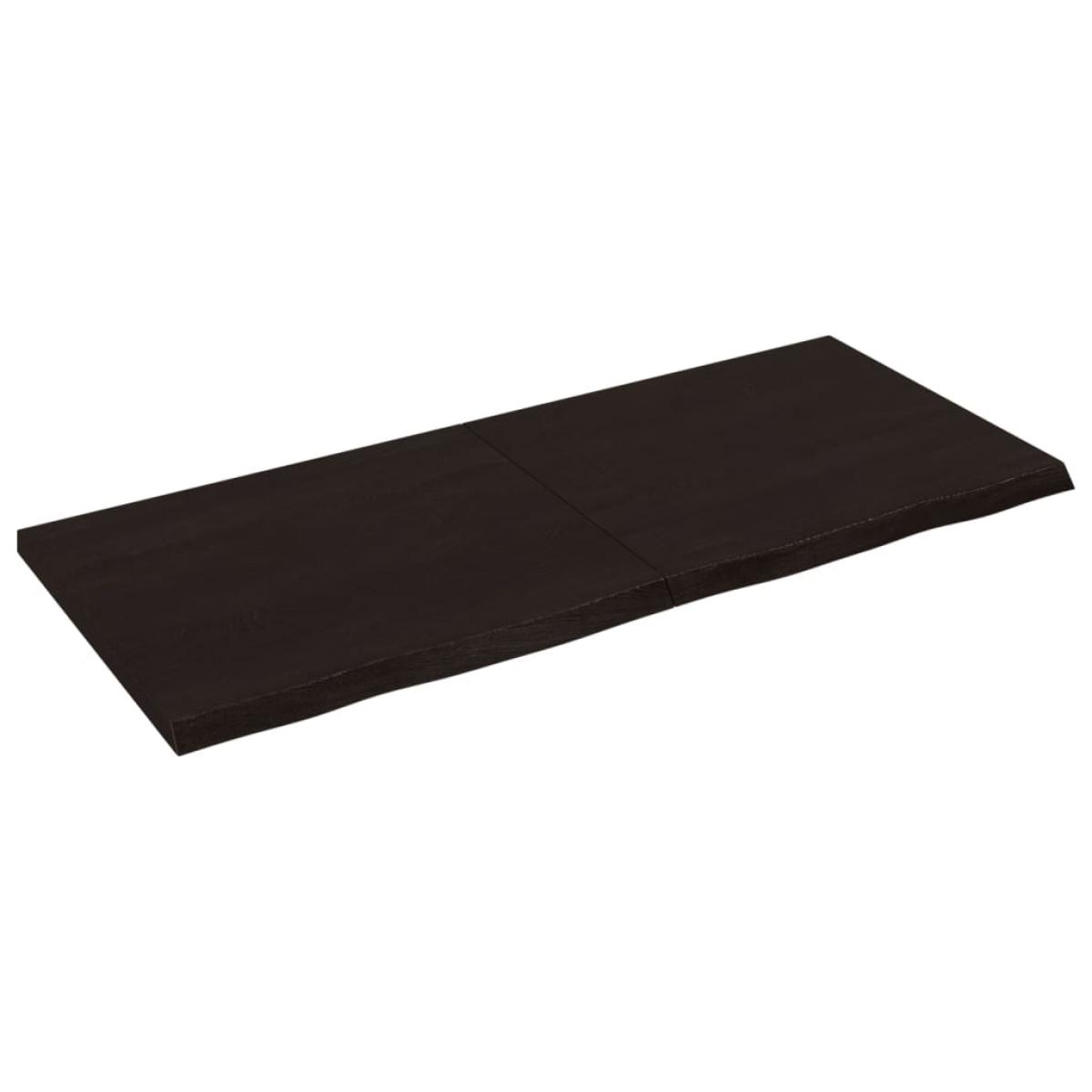 Encimera de baño madera tratada marrón oscuro 140x60x(2-4) cm