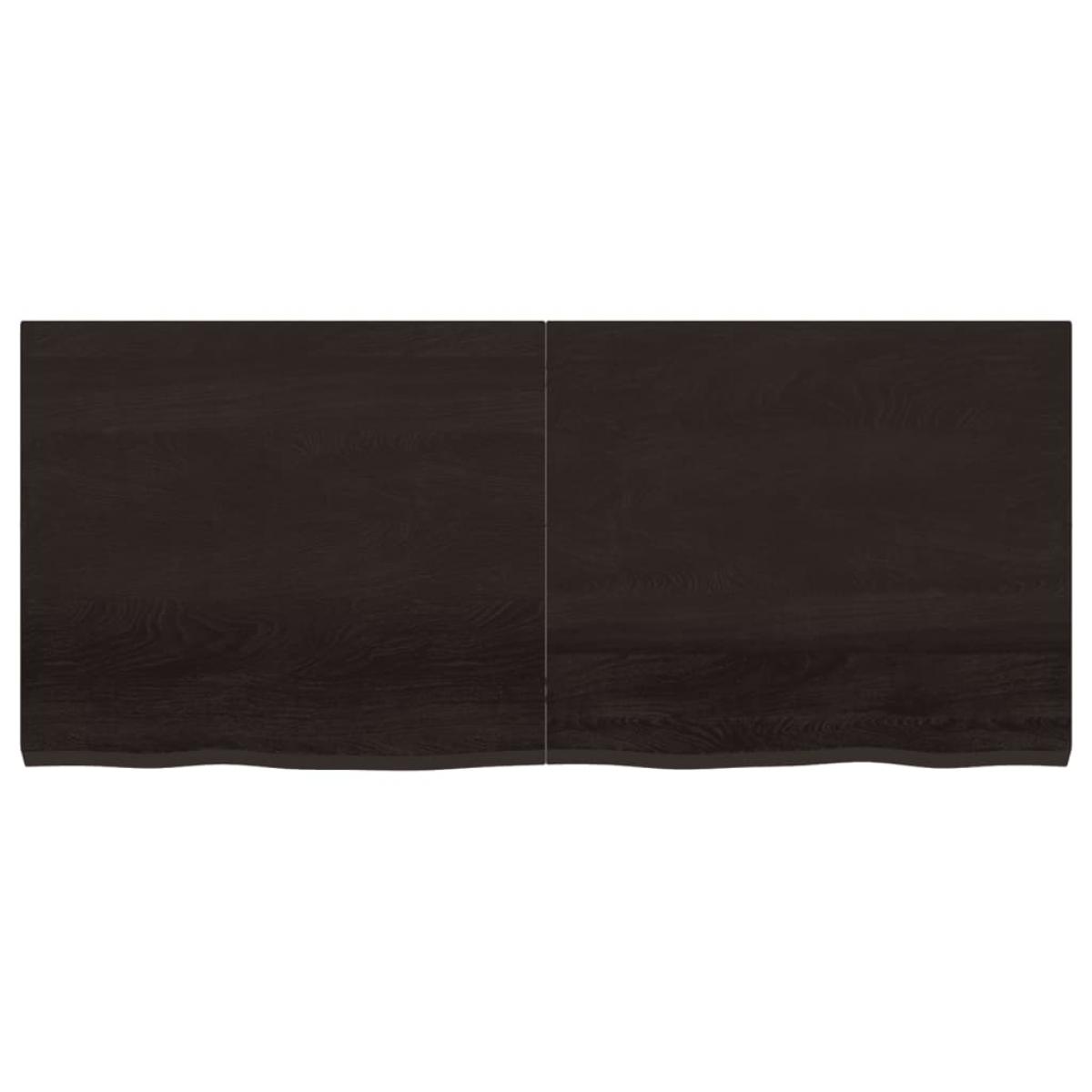 Encimera de baño madera tratada marrón oscuro 140x60x(2-4) cm